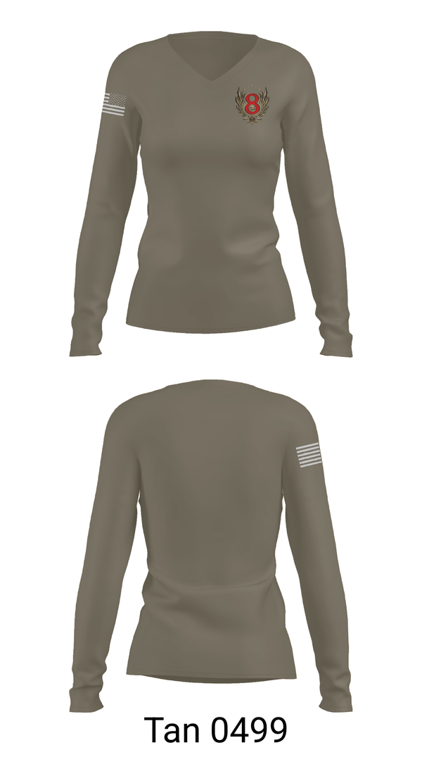Womens Long Sleeve Vneck Shirt, Section 8, , Teamtime, Team time, sublimation, custom sports apparel, team uniforms, spirit wear, spiritwear, sports uniforms, custom shirts, team store, custom team store, fundraiser sports, apparel fundraiser
