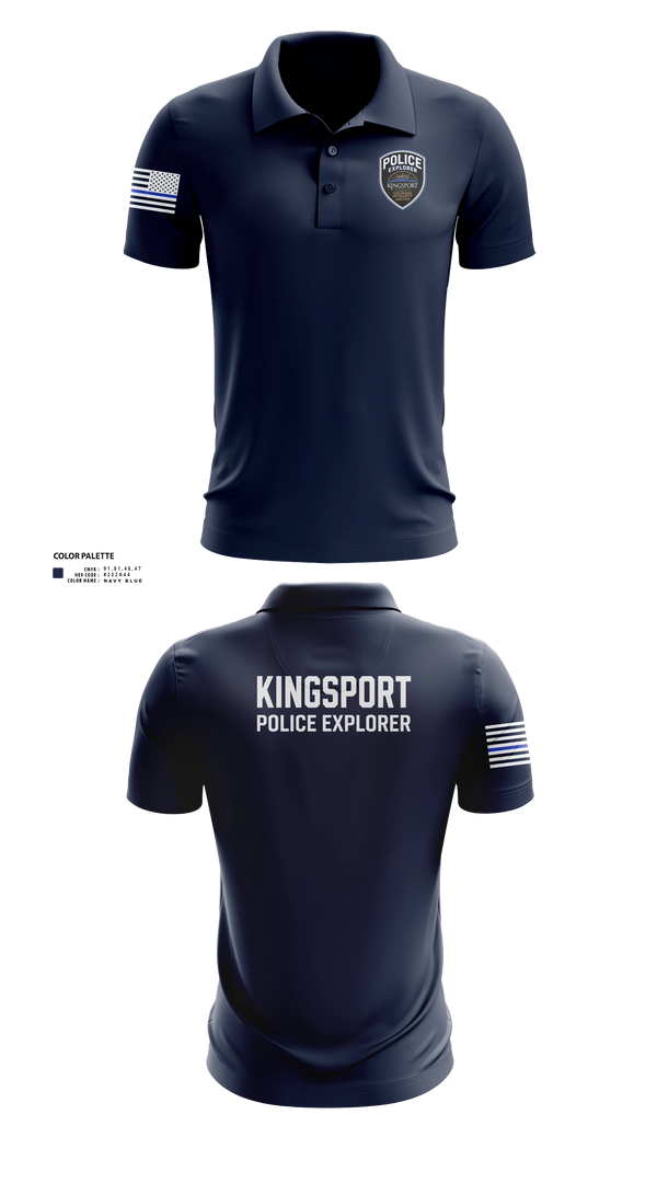 Short Sleeve Performance Polo, Kingsport Police Explorer Post, Police, Teamtime, Team time, sublimation, custom sports apparel, team uniforms, spirit wear, spiritwear, sports uniforms, custom shirts, team store, custom team store, fundraiser sports, apparel fundraiser