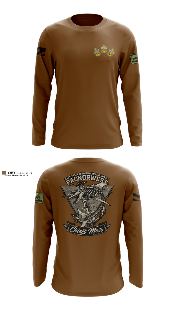 Long Sleeve Performance Shirt, MES PACNORWEST HVU Chiefs Mess, Navy, Teamtime, Team time, sublimation, custom sports apparel, team uniforms, spirit wear, spiritwear, sports uniforms, custom shirts, team store, custom team store, fundraiser sports, apparel fundraiser