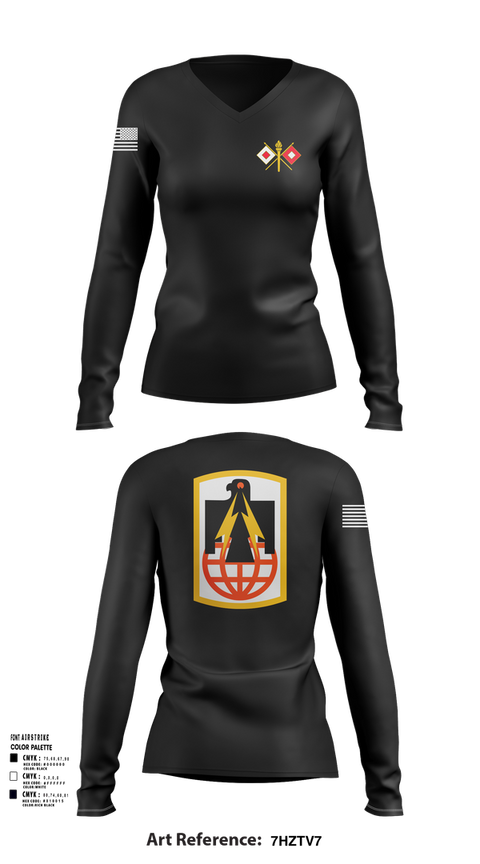 Womens Long Sleeve Vneck Shirt, 57th ESB, , Teamtime, Team time, sublimation, custom sports apparel, team uniforms, spirit wear, spiritwear, sports uniforms, custom shirts, team store, custom team store, fundraiser sports, apparel fundraiser