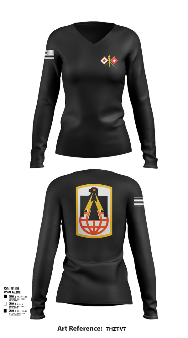 Womens Long Sleeve Vneck Shirt, 57th ESB, , Teamtime, Team time, sublimation, custom sports apparel, team uniforms, spirit wear, spiritwear, sports uniforms, custom shirts, team store, custom team store, fundraiser sports, apparel fundraiser