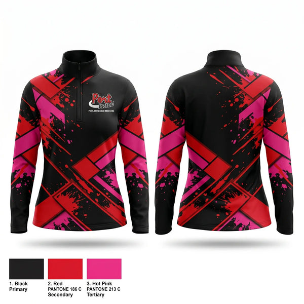 Quarter Zip Jacket, Port Jervis High School Wrestling, Wrestling, Teamtime, Team time, sublimation, custom sports apparel, team uniforms, spirit wear, spiritwear, sports uniforms, custom shirts, team store, custom team store, fundraiser sports, apparel fundraiser
