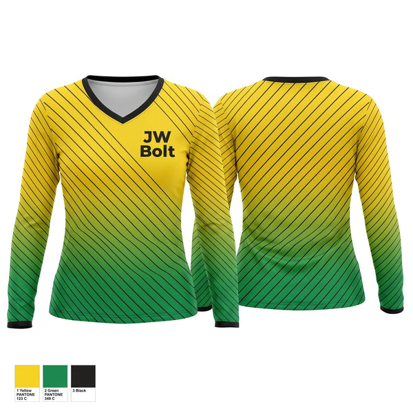 Womens Long Sleeve Vneck Shirt, JW Bolt, Track & Field, Teamtime, Team time, sublimation, custom sports apparel, team uniforms, spirit wear, spiritwear, sports uniforms, custom shirts, team store, custom team store, fundraiser sports, apparel fundraiser