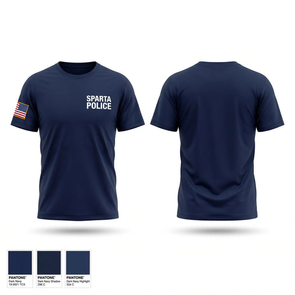 Old School Cotton Feel Shirt, SPARTA POLICE, Police, Teamtime, Team time, sublimation, custom sports apparel, team uniforms, spirit wear, spiritwear, sports uniforms, custom shirts, team store, custom team store, fundraiser sports, apparel fundraiser