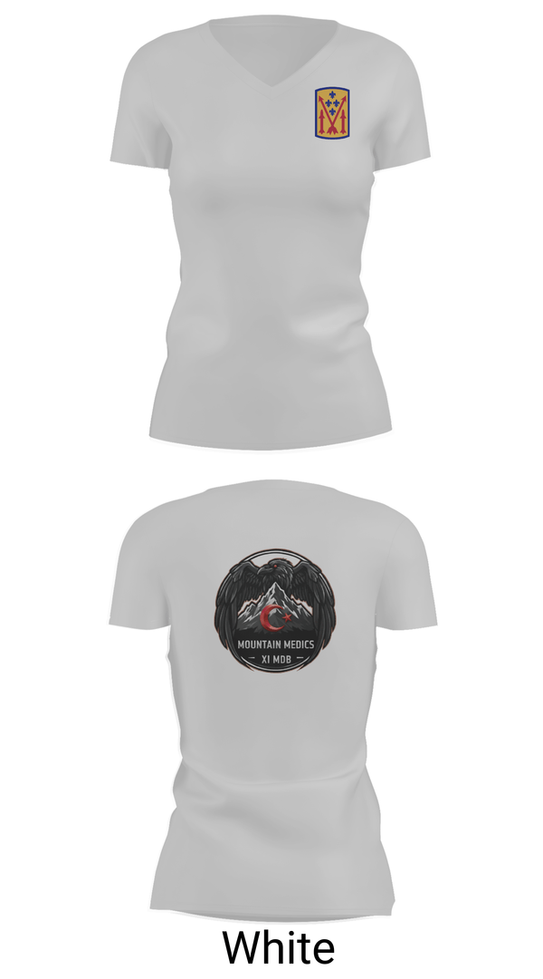Womens Short Sleeve Vneck Shirt, 11th MDB, Army, Teamtime, Team time, sublimation, custom sports apparel, team uniforms, spirit wear, spiritwear, sports uniforms, custom shirts, team store, custom team store, fundraiser sports, apparel fundraiser