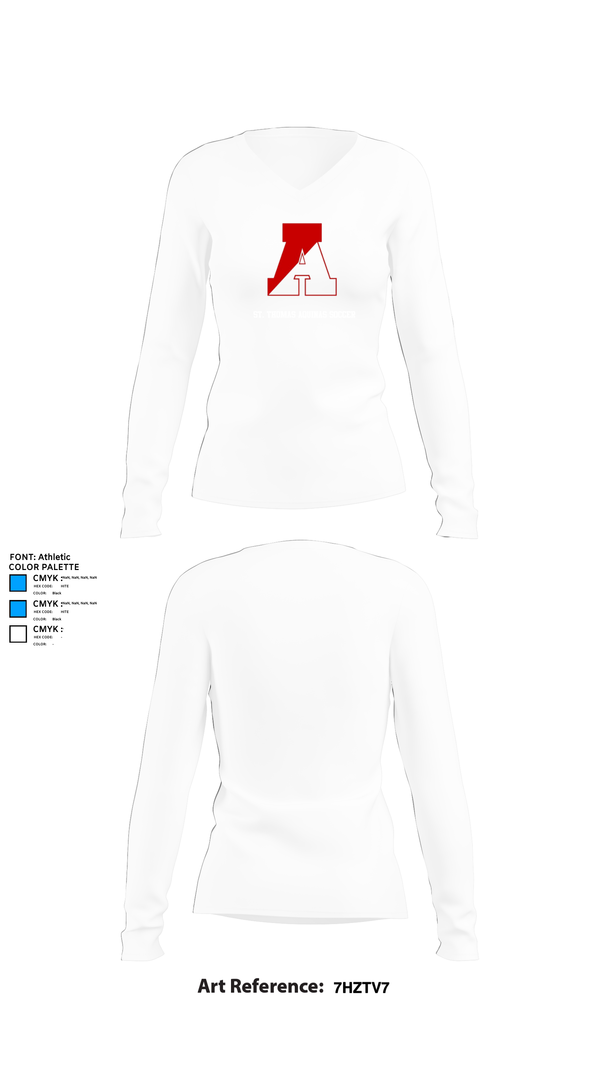Womens Long Sleeve Vneck Shirt, St. Thomas Aquinas Soccer, Women's Soccer, Teamtime, Team time, sublimation, custom sports apparel, team uniforms, spirit wear, spiritwear, sports uniforms, custom shirts, team store, custom team store, fundraiser sports, apparel fundraiser
