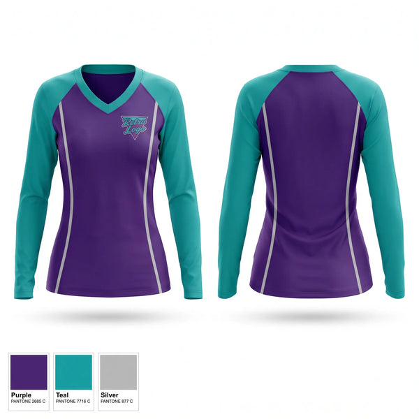 Womens Long Sleeve Vneck Shirt, Diamond Dogs, Softball, Teamtime, Team time, sublimation, custom sports apparel, team uniforms, spirit wear, spiritwear, sports uniforms, custom shirts, team store, custom team store, fundraiser sports, apparel fundraiser