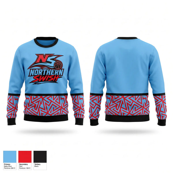 Crew Neck Sweatshirt, NORTHERN SWISH, Men's Basketball, Teamtime, Team time, sublimation, custom sports apparel, team uniforms, spirit wear, spiritwear, sports uniforms, custom shirts, team store, custom team store, fundraiser sports, apparel fundraiser