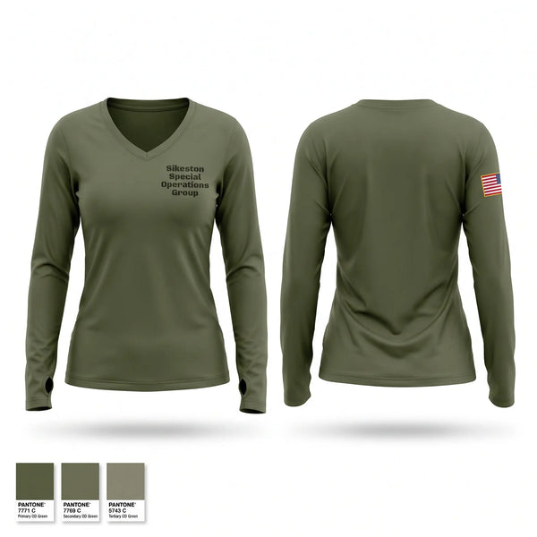 Womens Long Sleeve Vneck Shirt, Sikeston Special Operations Group, Police, Teamtime, Team time, sublimation, custom sports apparel, team uniforms, spirit wear, spiritwear, sports uniforms, custom shirts, team store, custom team store, fundraiser sports, apparel fundraiser