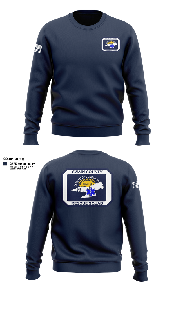 Crew Neck Sweatshirt, Swain county rescue squad, EMS/EMT, Teamtime, Team time, sublimation, custom sports apparel, team uniforms, spirit wear, spiritwear, sports uniforms, custom shirts, team store, custom team store, fundraiser sports, apparel fundraiser