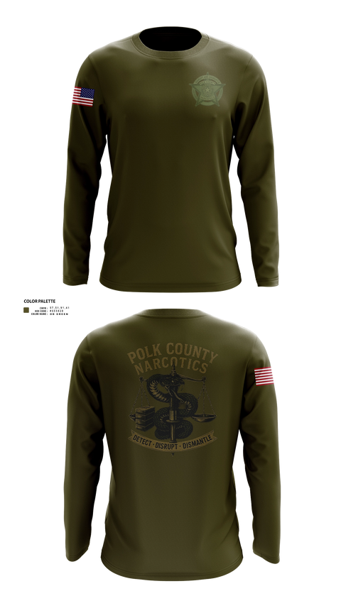 Long Sleeve Performance Shirt, POLK COUNTY NARCOTICS DIVISION, Police, Teamtime, Team time, sublimation, custom sports apparel, team uniforms, spirit wear, spiritwear, sports uniforms, custom shirts, team store, custom team store, fundraiser sports, apparel fundraiser