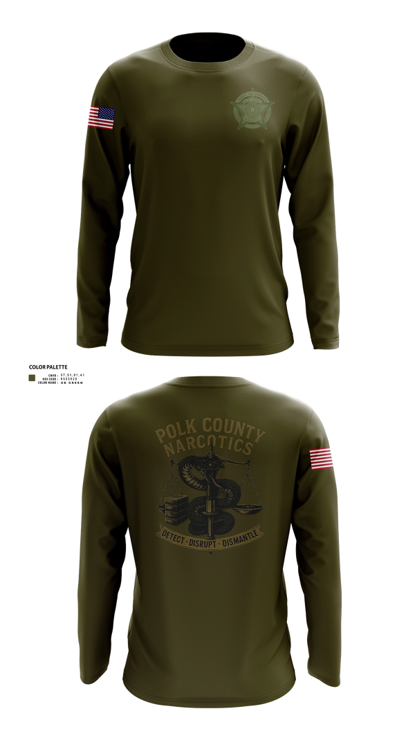 Long Sleeve Performance Shirt, POLK COUNTY NARCOTICS DIVISION, Police, Teamtime, Team time, sublimation, custom sports apparel, team uniforms, spirit wear, spiritwear, sports uniforms, custom shirts, team store, custom team store, fundraiser sports, apparel fundraiser