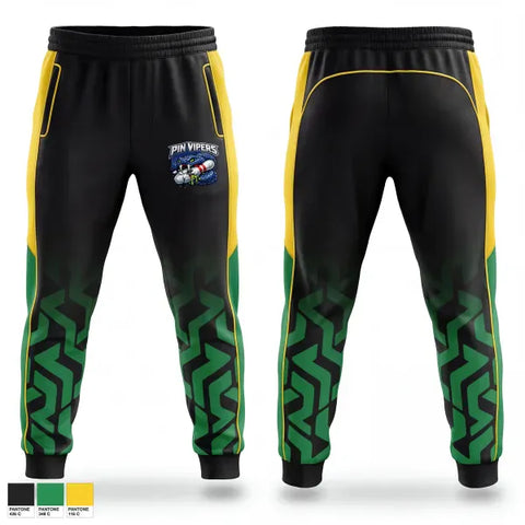 Sweatpants, Pin vipersPinvipers, Bowling, Teamtime, Team time, sublimation, custom sports apparel, team uniforms, spirit wear, spiritwear, sports uniforms, custom shirts, team store, custom team store, fundraiser sports, apparel fundraiser