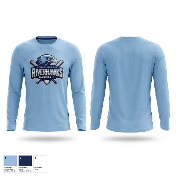Long Sleeve Performance Shirt, Logan Martin Riverhawks, Baseball, Teamtime, Team time, sublimation, custom sports apparel, team uniforms, spirit wear, spiritwear, sports uniforms, custom shirts, team store, custom team store, fundraiser sports, apparel fundraiser