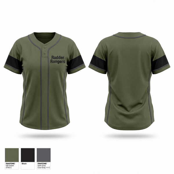 Two Button Softball Jersey, Rudder rangers, Softball, Teamtime, Team time, sublimation, custom sports apparel, team uniforms, spirit wear, spiritwear, sports uniforms, custom shirts, team store, custom team store, fundraiser sports, apparel fundraiser