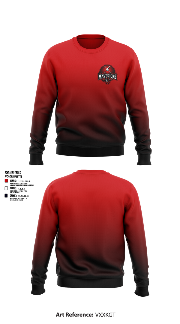 Crew Neck Sweatshirt, West Texas Mavericks, Baseball, Teamtime, Team time, sublimation, custom sports apparel, team uniforms, spirit wear, spiritwear, sports uniforms, custom shirts, team store, custom team store, fundraiser sports, apparel fundraiser