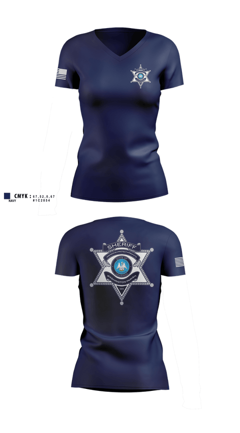 Womens Short Sleeve Vneck Shirt, Washington Parish Sheriff’s Office, Police, Teamtime, Team time, sublimation, custom sports apparel, team uniforms, spirit wear, spiritwear, sports uniforms, custom shirts, team store, custom team store, fundraiser sports, apparel fundraiser