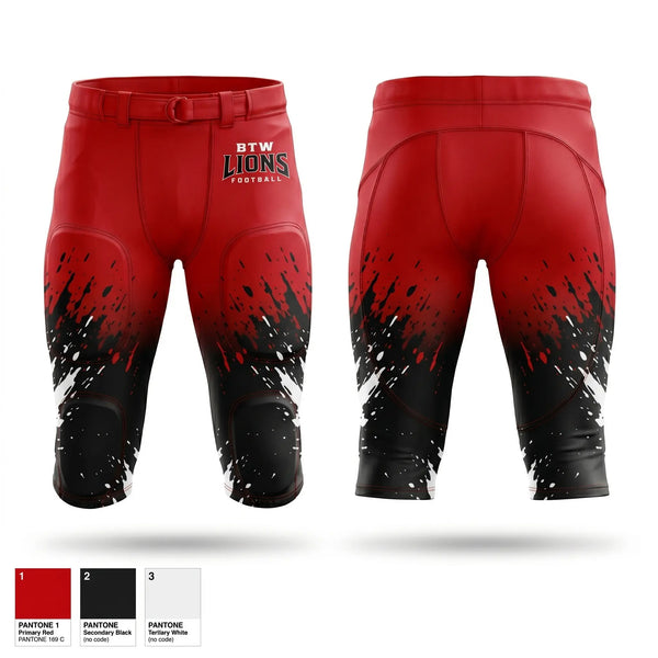 Integrated Football Pants, Booker T. Washington, , Teamtime, Team time, sublimation, custom sports apparel, team uniforms, spirit wear, spiritwear, sports uniforms, custom shirts, team store, custom team store, fundraiser sports, apparel fundraiser