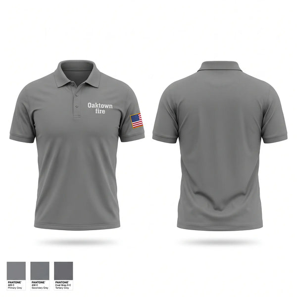 Short Sleeve Performance Polo, Oaktown fire, Fire Department, Teamtime, Team time, sublimation, custom sports apparel, team uniforms, spirit wear, spiritwear, sports uniforms, custom shirts, team store, custom team store, fundraiser sports, apparel fundraiser