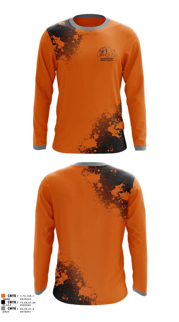 Long Sleeve Performance Shirt, Davenport, Cross Country, Teamtime, Team time, sublimation, custom sports apparel, team uniforms, spirit wear, spiritwear, sports uniforms, custom shirts, team store, custom team store, fundraiser sports, apparel fundraiser