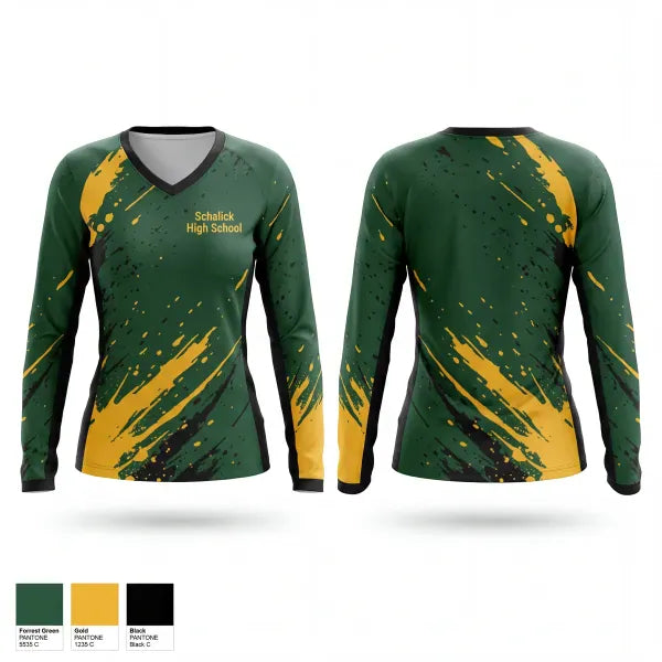 Womens Long Sleeve Vneck Shirt, Schalick High School, Wrestling, Teamtime, Team time, sublimation, custom sports apparel, team uniforms, spirit wear, spiritwear, sports uniforms, custom shirts, team store, custom team store, fundraiser sports, apparel fundraiser