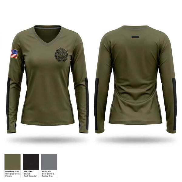 Womens Long Sleeve Vneck Shirt, Northport Police Tactical Team, Police, Teamtime, Team time, sublimation, custom sports apparel, team uniforms, spirit wear, spiritwear, sports uniforms, custom shirts, team store, custom team store, fundraiser sports, apparel fundraiser