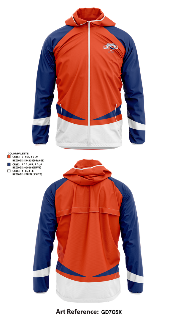 Windbreaker, Millville Thunderbolts Field Hockey, Field Hockey, Teamtime, Team time, sublimation, custom sports apparel, team uniforms, spirit wear, spiritwear, sports uniforms, custom shirts, team store, custom team store, fundraiser sports, apparel fundraiser