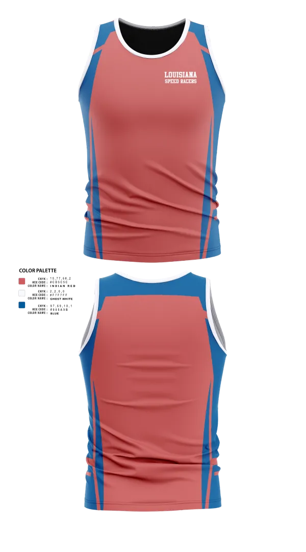 Mens Track Singlet, Louisiana Speed Racers, Track & Field, Teamtime, Team time, sublimation, custom sports apparel, team uniforms, spirit wear, spiritwear, sports uniforms, custom shirts, team store, custom team store, fundraiser sports, apparel fundraiser