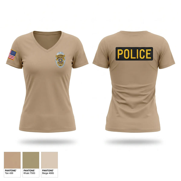 Womens Short Sleeve Vneck Shirt, Midfield police department, Police, Teamtime, Team time, sublimation, custom sports apparel, team uniforms, spirit wear, spiritwear, sports uniforms, custom shirts, team store, custom team store, fundraiser sports, apparel fundraiser