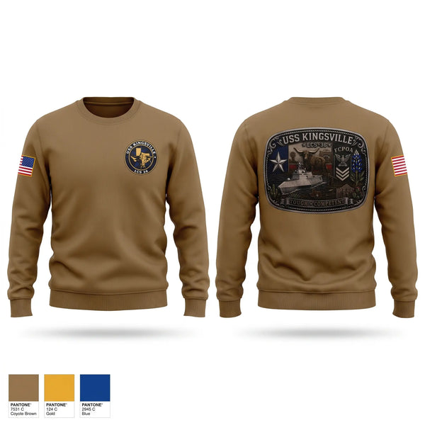 Crew Neck Sweatshirt, USS KINGSVILLE LCS 36, Navy, Teamtime, Team time, sublimation, custom sports apparel, team uniforms, spirit wear, spiritwear, sports uniforms, custom shirts, team store, custom team store, fundraiser sports, apparel fundraiser