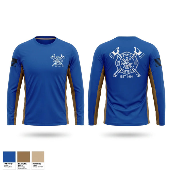 Long Sleeve Performance Shirt, Quincy fire department, Fire Department, Teamtime, Team time, sublimation, custom sports apparel, team uniforms, spirit wear, spiritwear, sports uniforms, custom shirts, team store, custom team store, fundraiser sports, apparel fundraiser
