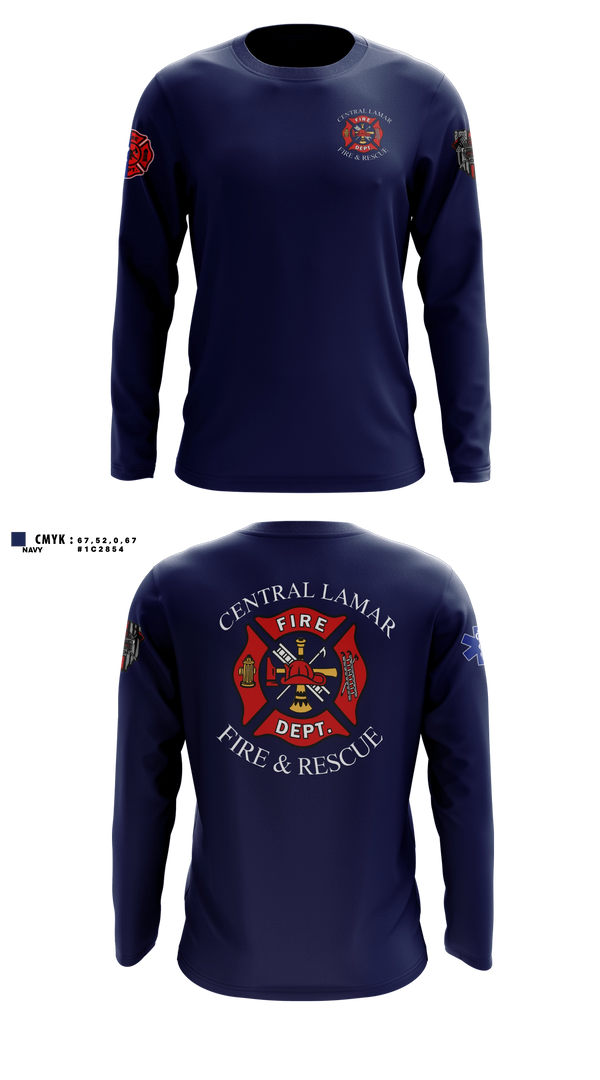 Long Sleeve Performance Shirt, Central Lamar Fire & Rescue, Fire Department, Teamtime, Team time, sublimation, custom sports apparel, team uniforms, spirit wear, spiritwear, sports uniforms, custom shirts, team store, custom team store, fundraiser sports, apparel fundraiser