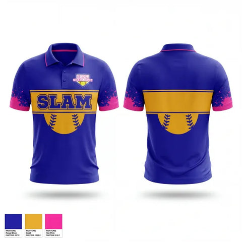 Short Sleeve Performance Polo, Slam, Softball, Teamtime, Team time, sublimation, custom sports apparel, team uniforms, spirit wear, spiritwear, sports uniforms, custom shirts, team store, custom team store, fundraiser sports, apparel fundraiser