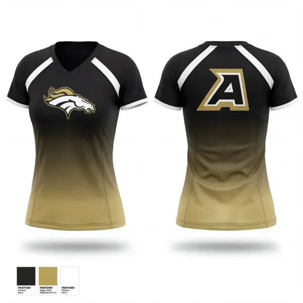 Womens Short Sleeve Vneck Shirt, Allen Lady Mustangs, Women's Basketball, Teamtime, Team time, sublimation, custom sports apparel, team uniforms, spirit wear, spiritwear, sports uniforms, custom shirts, team store, custom team store, fundraiser sports, apparel fundraiser