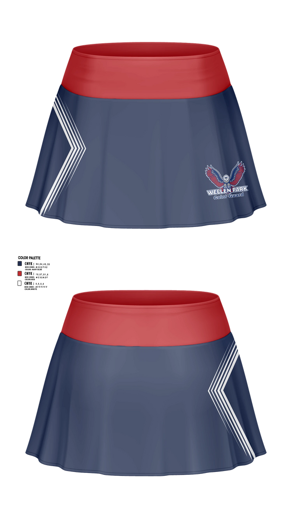 Skort, Wellen Park High School Color Guard, Cheer, Teamtime, Team time, sublimation, custom sports apparel, team uniforms, spirit wear, spiritwear, sports uniforms, custom shirts, team store, custom team store, fundraiser sports, apparel fundraiser