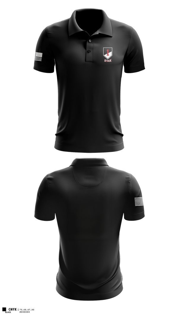 1-1 Attack Battalion 1523812 Short Sleeve Performance Polo - 3