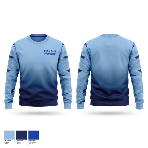 Crew Neck Sweatshirt, Echo Trail Wolfpack, Men's Basketball, Teamtime, Team time, sublimation, custom sports apparel, team uniforms, spirit wear, spiritwear, sports uniforms, custom shirts, team store, custom team store, fundraiser sports, apparel fundraiser