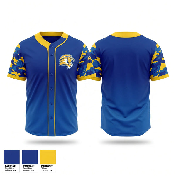 Full Button Baseball Jersey, Lions, Baseball, Teamtime, Team time, sublimation, custom sports apparel, team uniforms, spirit wear, spiritwear, sports uniforms, custom shirts, team store, custom team store, fundraiser sports, apparel fundraiser