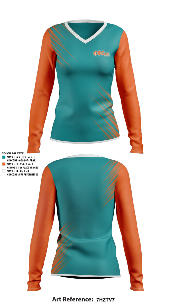 Womens Long Sleeve Vneck Shirt, Wave Fastpitch, Softball, Teamtime, Team time, sublimation, custom sports apparel, team uniforms, spirit wear, spiritwear, sports uniforms, custom shirts, team store, custom team store, fundraiser sports, apparel fundraiser
