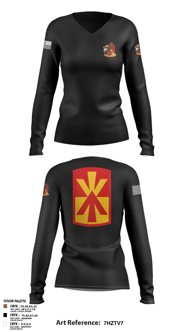 Womens Long Sleeve Vneck Shirt, Alpha Battery 5-52 BN, , Teamtime, Team time, sublimation, custom sports apparel, team uniforms, spirit wear, spiritwear, sports uniforms, custom shirts, team store, custom team store, fundraiser sports, apparel fundraiser