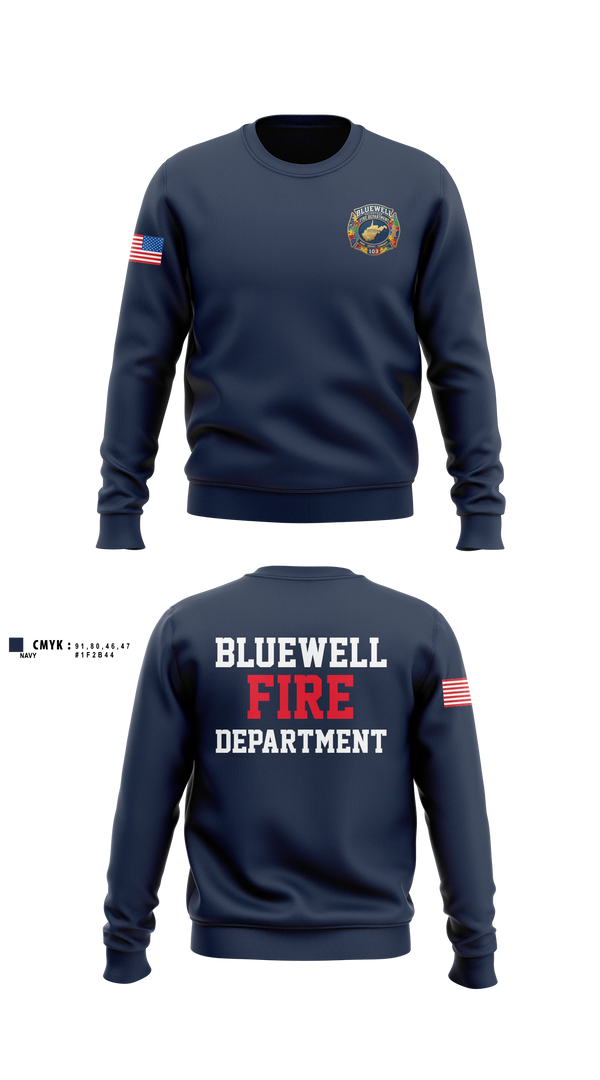 Crew Neck Sweatshirt, Bluewell Volunteer Fire Department, Fire Department, Teamtime, Team time, sublimation, custom sports apparel, team uniforms, spirit wear, spiritwear, sports uniforms, custom shirts, team store, custom team store, fundraiser sports, apparel fundraiser
