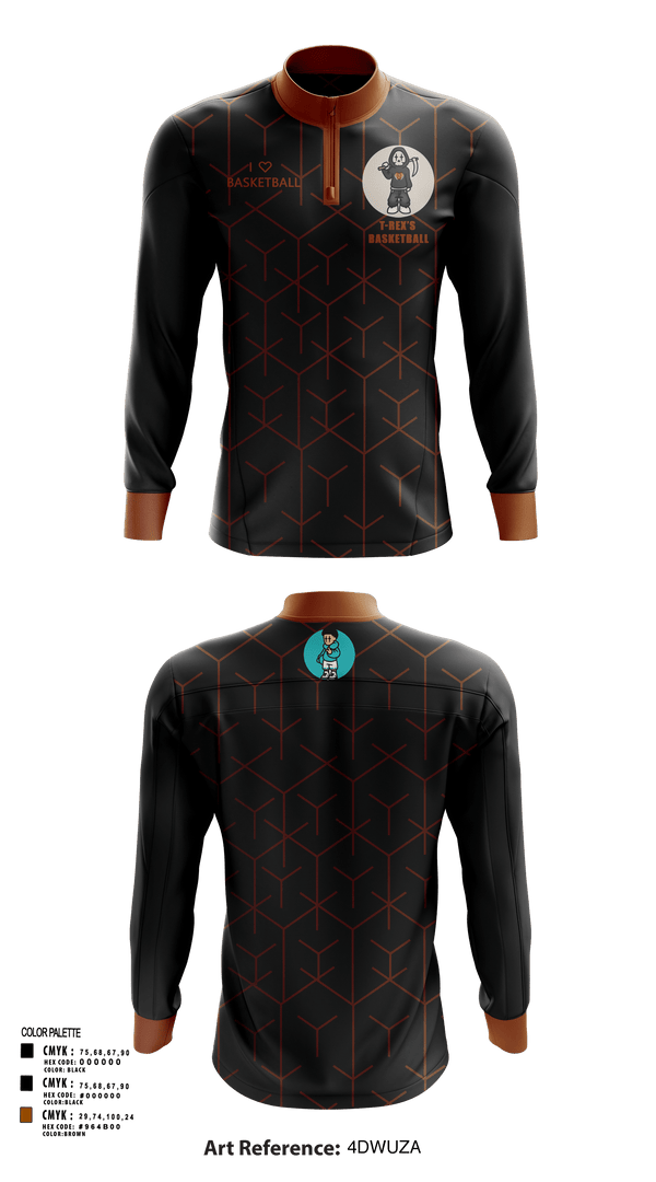 Quarter Zip Jacket, T-Rex’s, Men's Basketball, Teamtime, Team time, sublimation, custom sports apparel, team uniforms, spirit wear, spiritwear, sports uniforms, custom shirts, team store, custom team store, fundraiser sports, apparel fundraiser