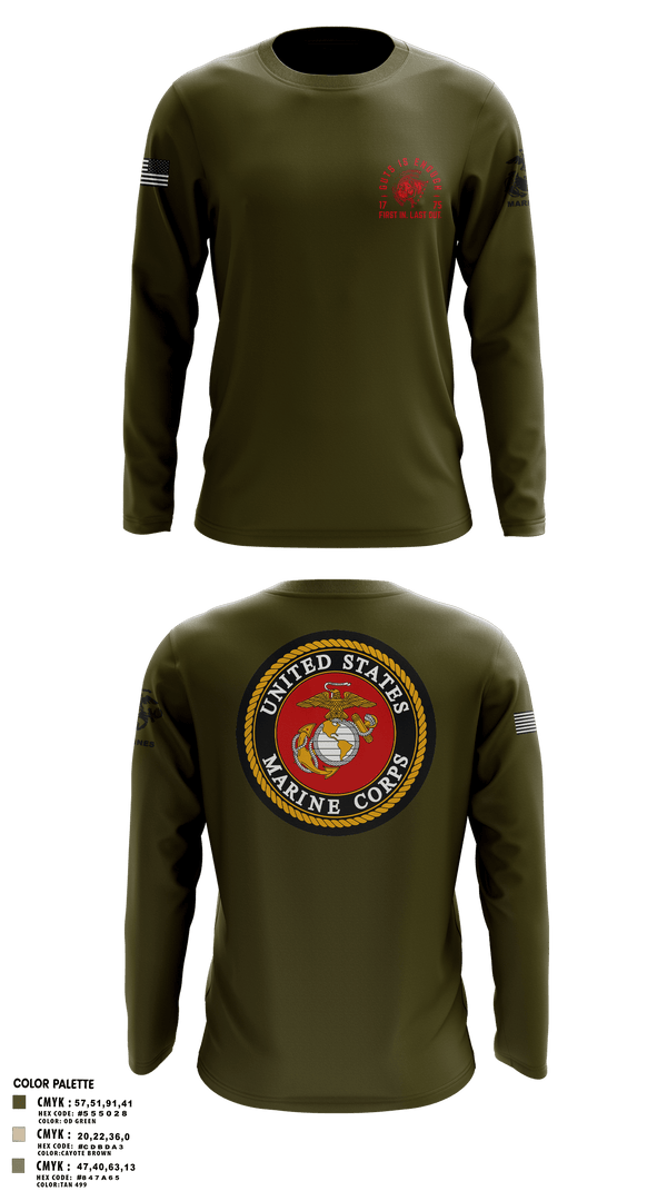 Long Sleeve Performance Shirt, Zulu 109, Marines, Teamtime, Team time, sublimation, custom sports apparel, team uniforms, spirit wear, spiritwear, sports uniforms, custom shirts, team store, custom team store, fundraiser sports, apparel fundraiser