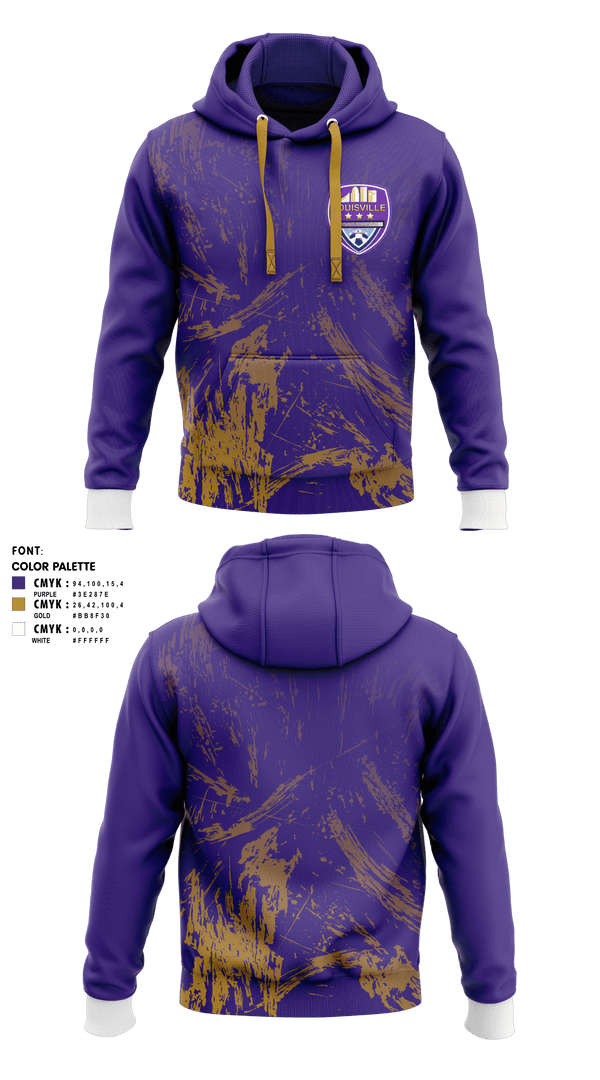 Hoodie, Louisville Rising Star, Men's Soccer, Teamtime, Team time, sublimation, custom sports apparel, team uniforms, spirit wear, spiritwear, sports uniforms, custom shirts, team store, custom team store, fundraiser sports, apparel fundraiser