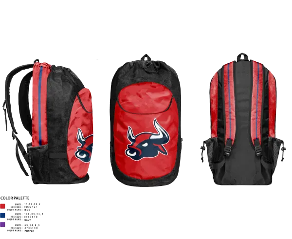 Gear Bag, Smithtown Bulls, Baseball, Teamtime, Team time, sublimation, custom sports apparel, team uniforms, spirit wear, spiritwear, sports uniforms, custom shirts, team store, custom team store, fundraiser sports, apparel fundraiser