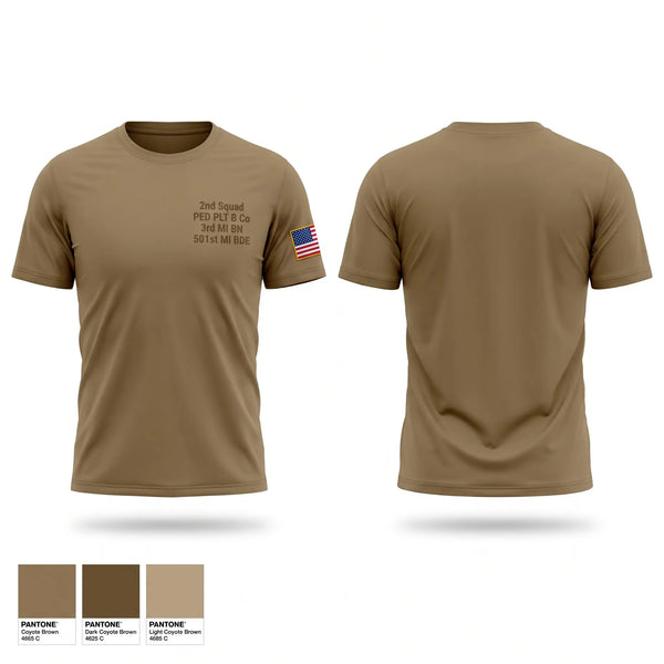 Short Sleeve Performance Shirt, 2nd Squad, PED PLT, B Co, 3rd MI BN, 501st MI BDE, Army, Teamtime, Team time, sublimation, custom sports apparel, team uniforms, spirit wear, spiritwear, sports uniforms, custom shirts, team store, custom team store, fundraiser sports, apparel fundraiser