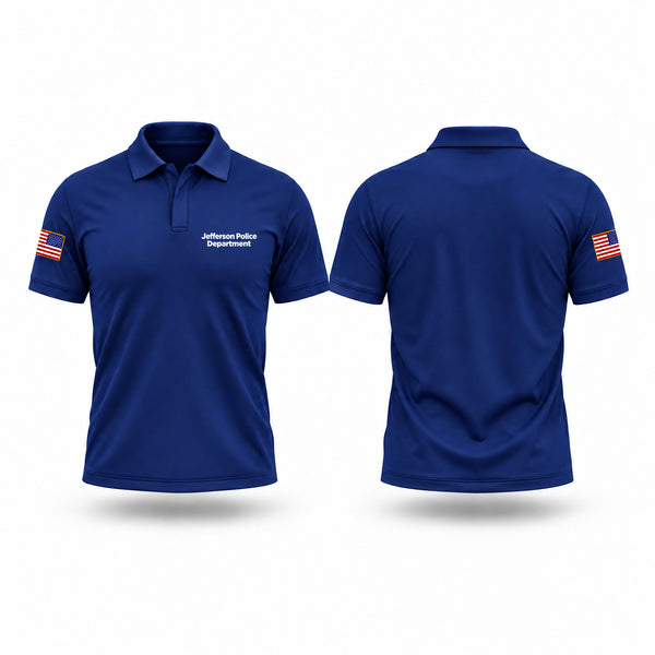 Short Sleeve Performance Polo, Jefferson Police Department, Police, Teamtime, Team time, sublimation, custom sports apparel, team uniforms, spirit wear, spiritwear, sports uniforms, custom shirts, team store, custom team store, fundraiser sports, apparel fundraiser
