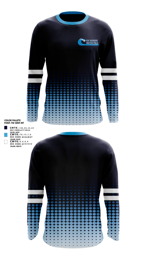 Long Sleeve Performance Shirt, Gig Harbor Water Polo, Water Polo, Teamtime, Team time, sublimation, custom sports apparel, team uniforms, spirit wear, spiritwear, sports uniforms, custom shirts, team store, custom team store, fundraiser sports, apparel fundraiser
