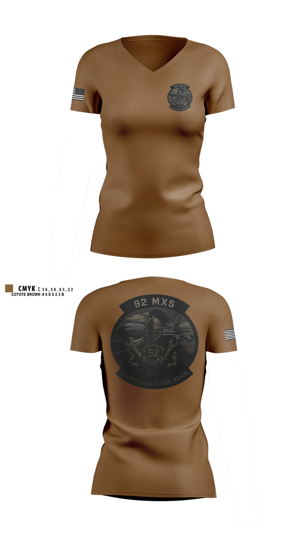 Womens Short Sleeve Vneck Shirt, 92 MXS, Air Force, Teamtime, Team time, sublimation, custom sports apparel, team uniforms, spirit wear, spiritwear, sports uniforms, custom shirts, team store, custom team store, fundraiser sports, apparel fundraiser