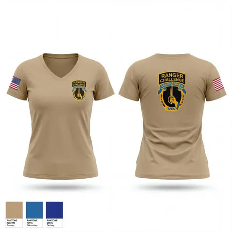 Womens Short Sleeve Vneck Shirt, Garry Owen ROTC, Army, Teamtime, Team time, sublimation, custom sports apparel, team uniforms, spirit wear, spiritwear, sports uniforms, custom shirts, team store, custom team store, fundraiser sports, apparel fundraiser